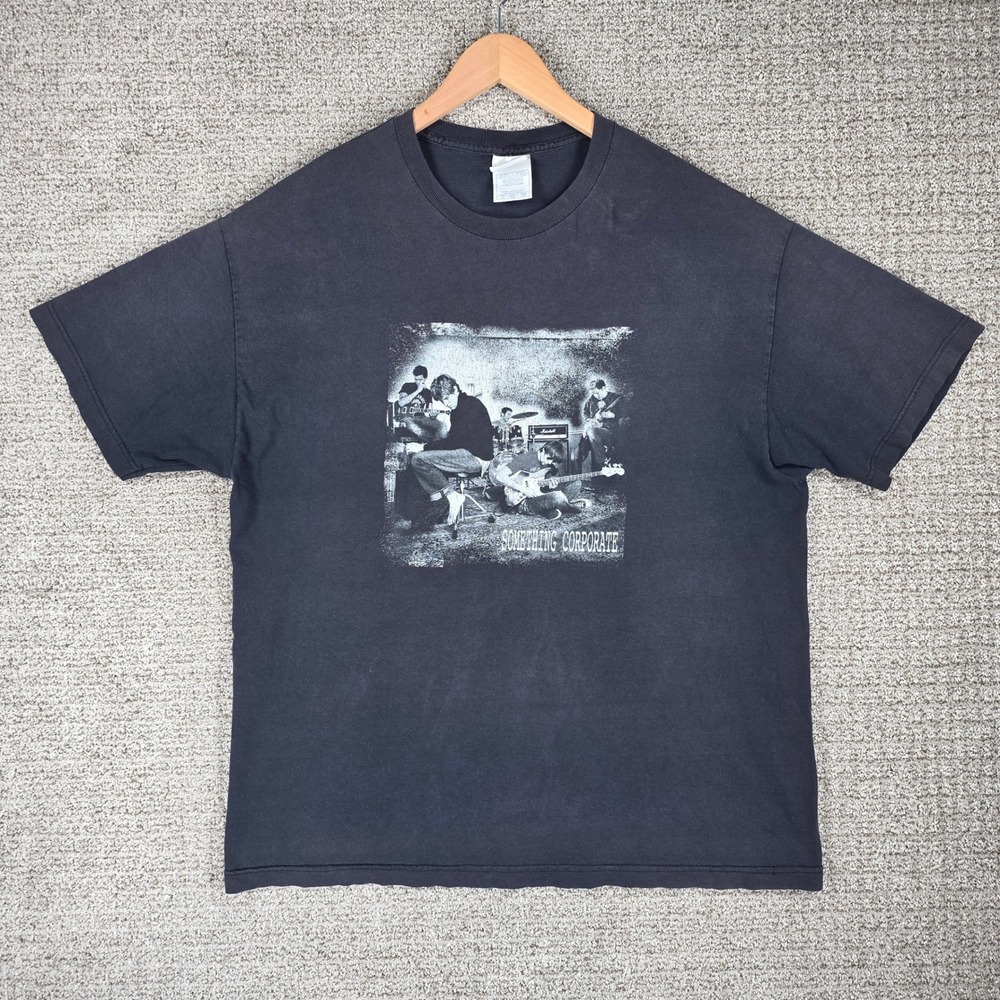 Vintage Something Corporate 2003 Tour T-Shirt Black XL Rock Band Faded
